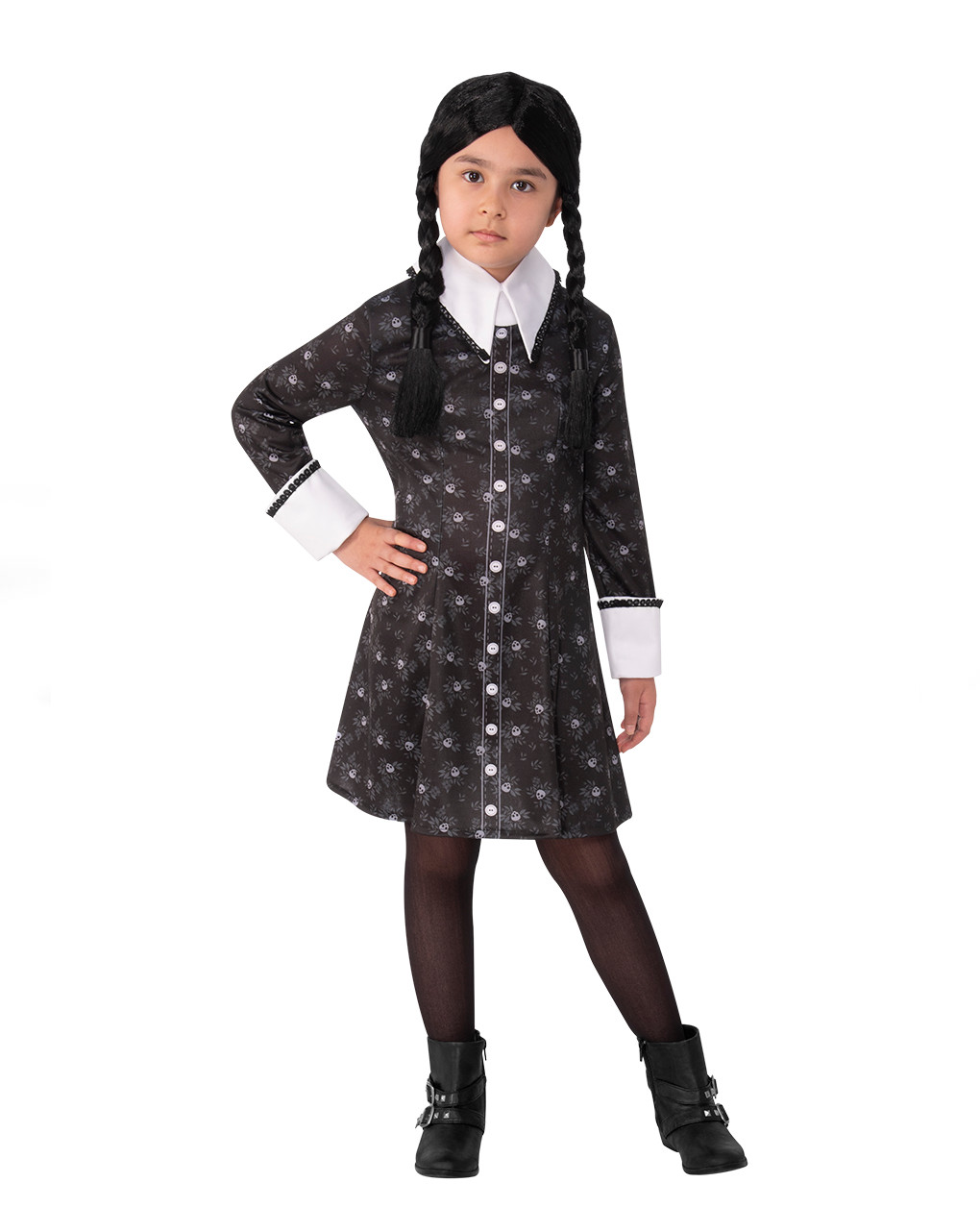 Costume mercoledì addams da bambina 3/4 anni - rubie's