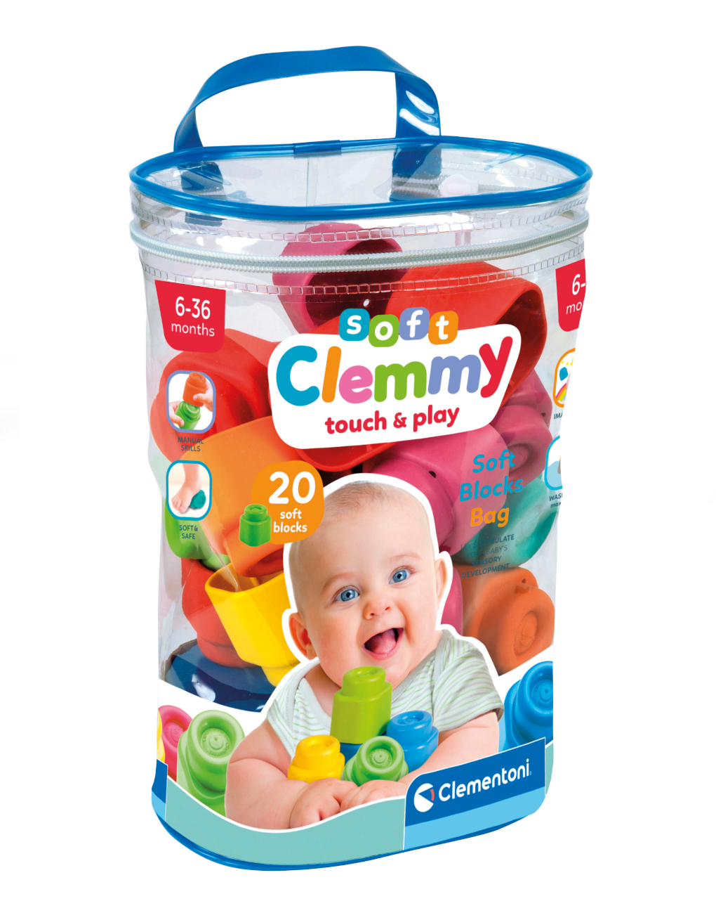 Sacca 20 mattoncini 6/36 mesi - clementoni