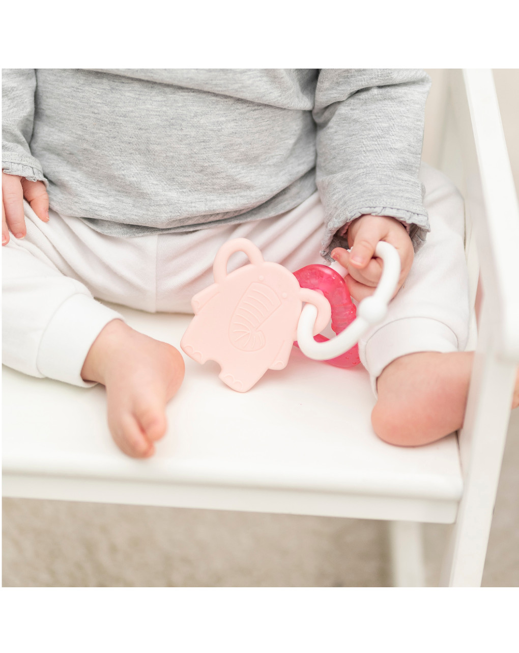 Sonaglio dentizione in silicone rosa con gel rinfrescante 10 cm - nattou