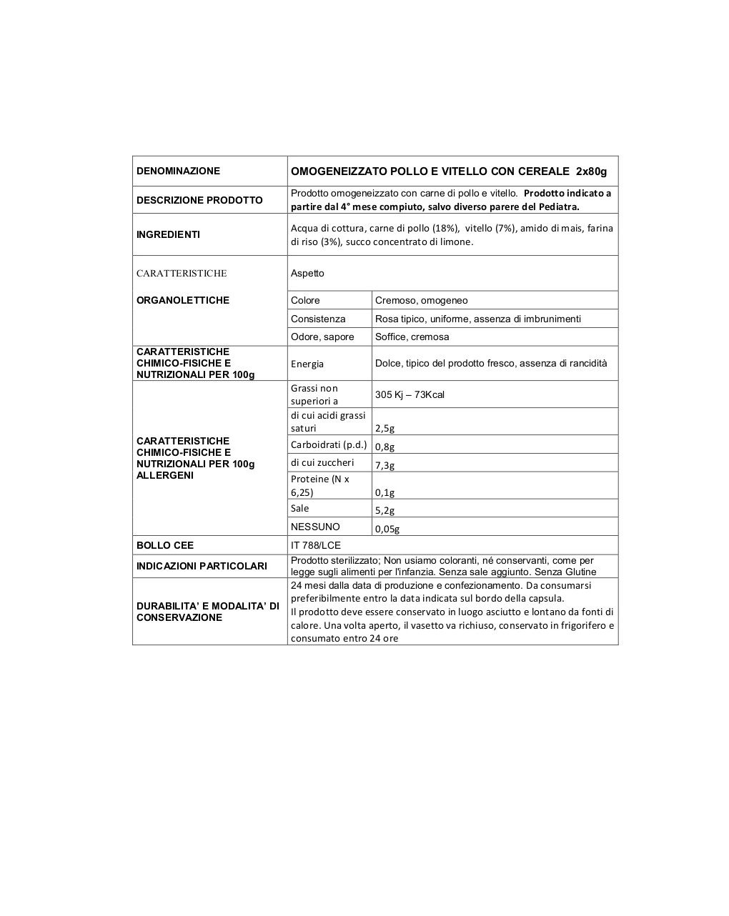 Nipiol - omogeneizzato agnello 4x80 gr