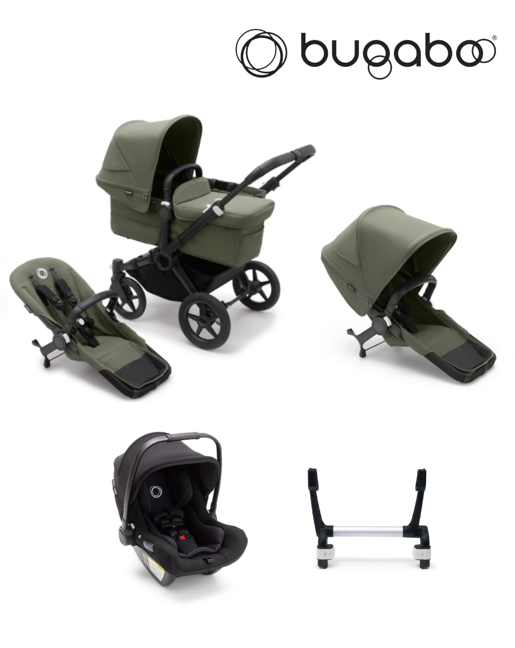 Fratellare donkey 5 - 2 sedute + 1 navicella + 1 seggiolino auto - bugaboo