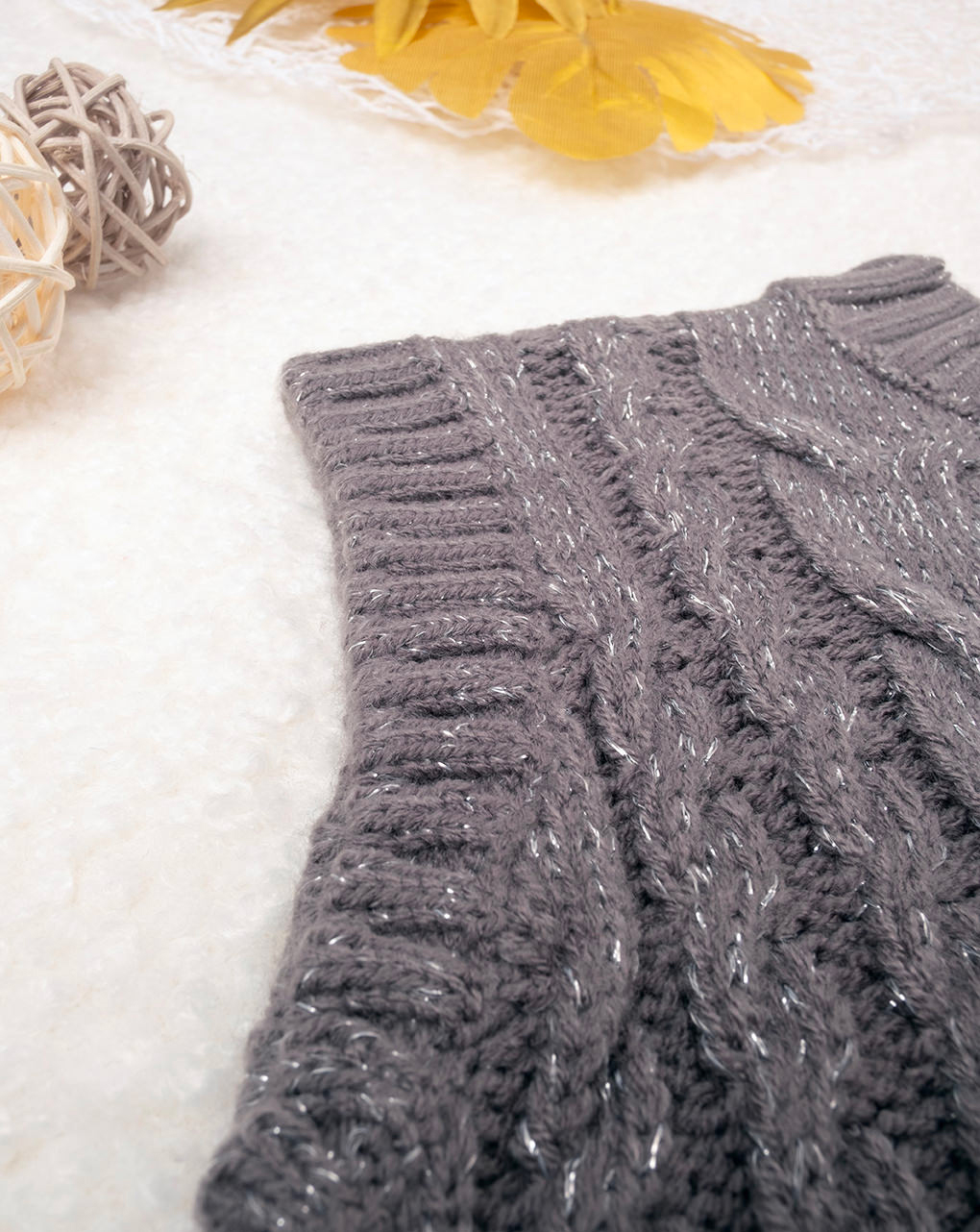Gilet tricot bimbo grigio