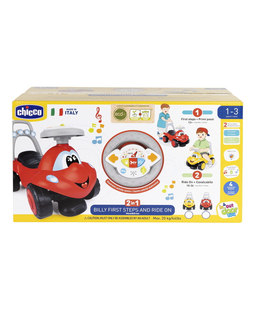 Billy walk&ride giallo 1-3 anni - chicco