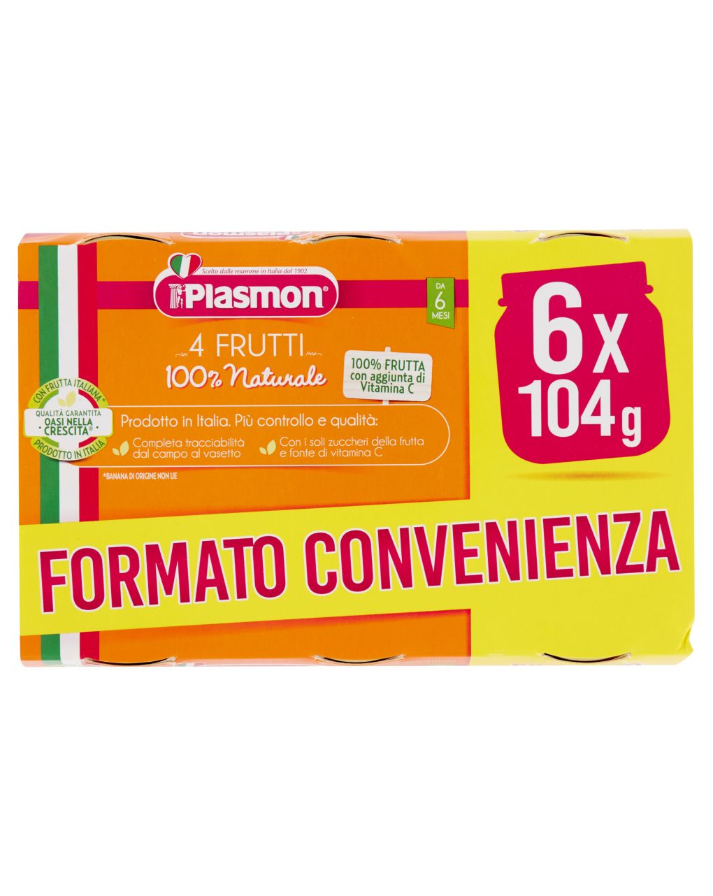 Plasmon - omogeneizzato 4 frutti 6x104g