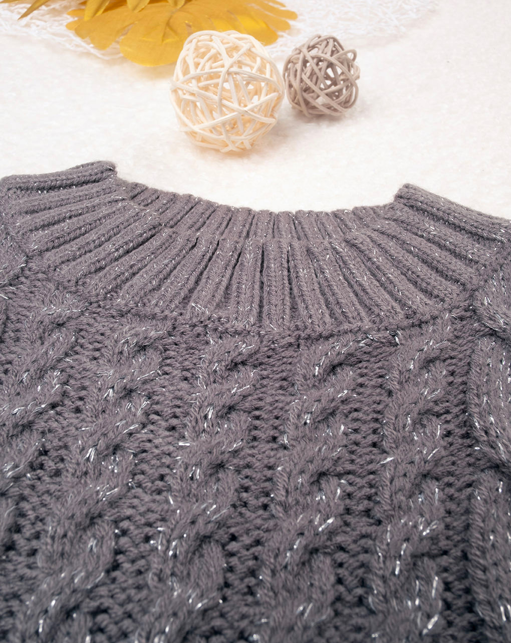 Gilet tricot bimbo grigio
