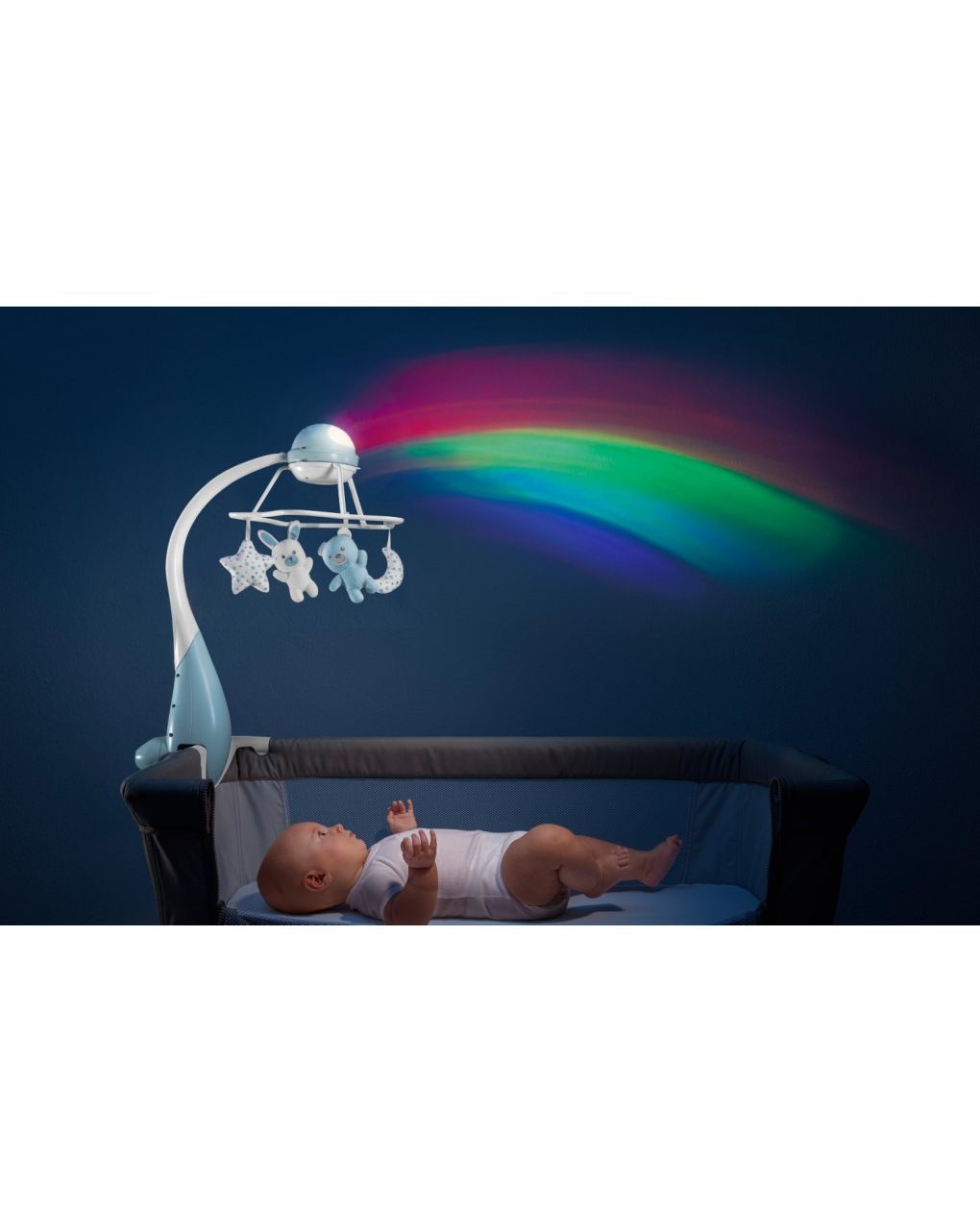 Giostrina musicale arcobaleno azzurra - chicco