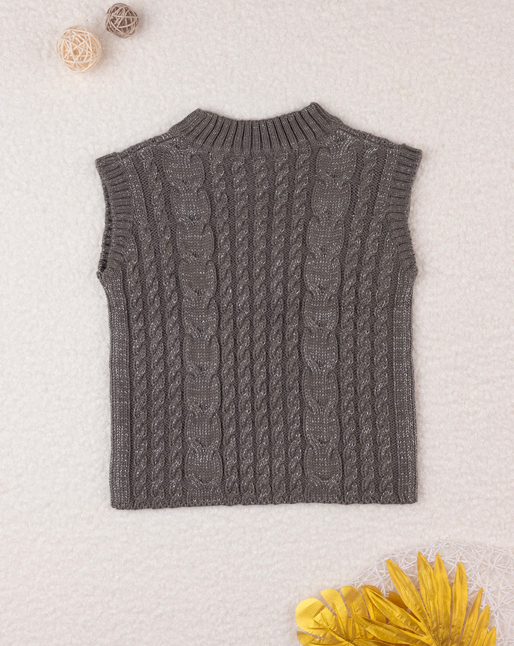 Gilet tricot bimbo grigio