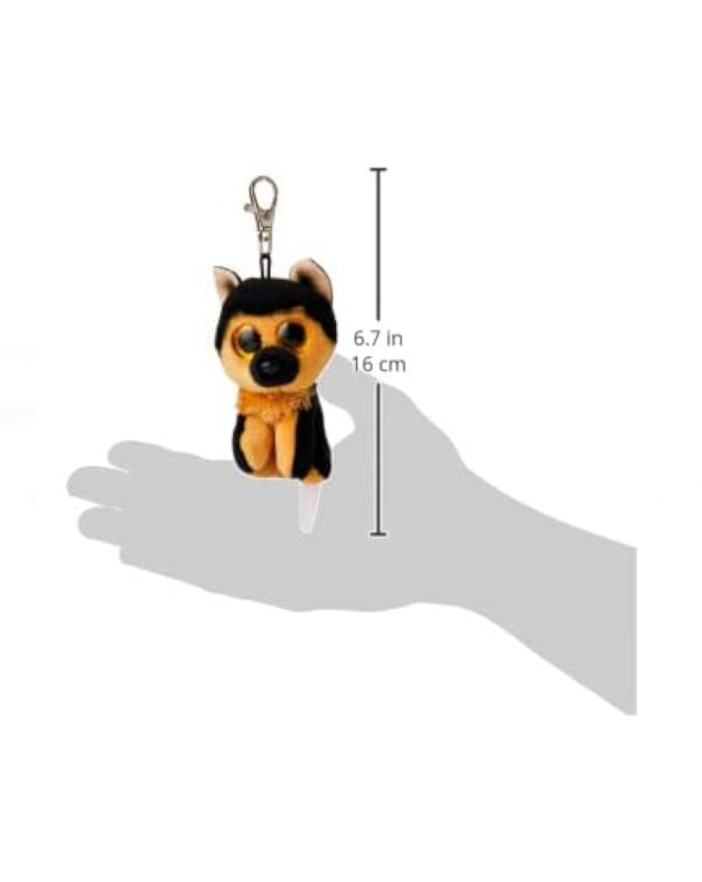 Anello porta chiavi di peluche - beanie boos clips - cane pastore tedesco spirit - ty