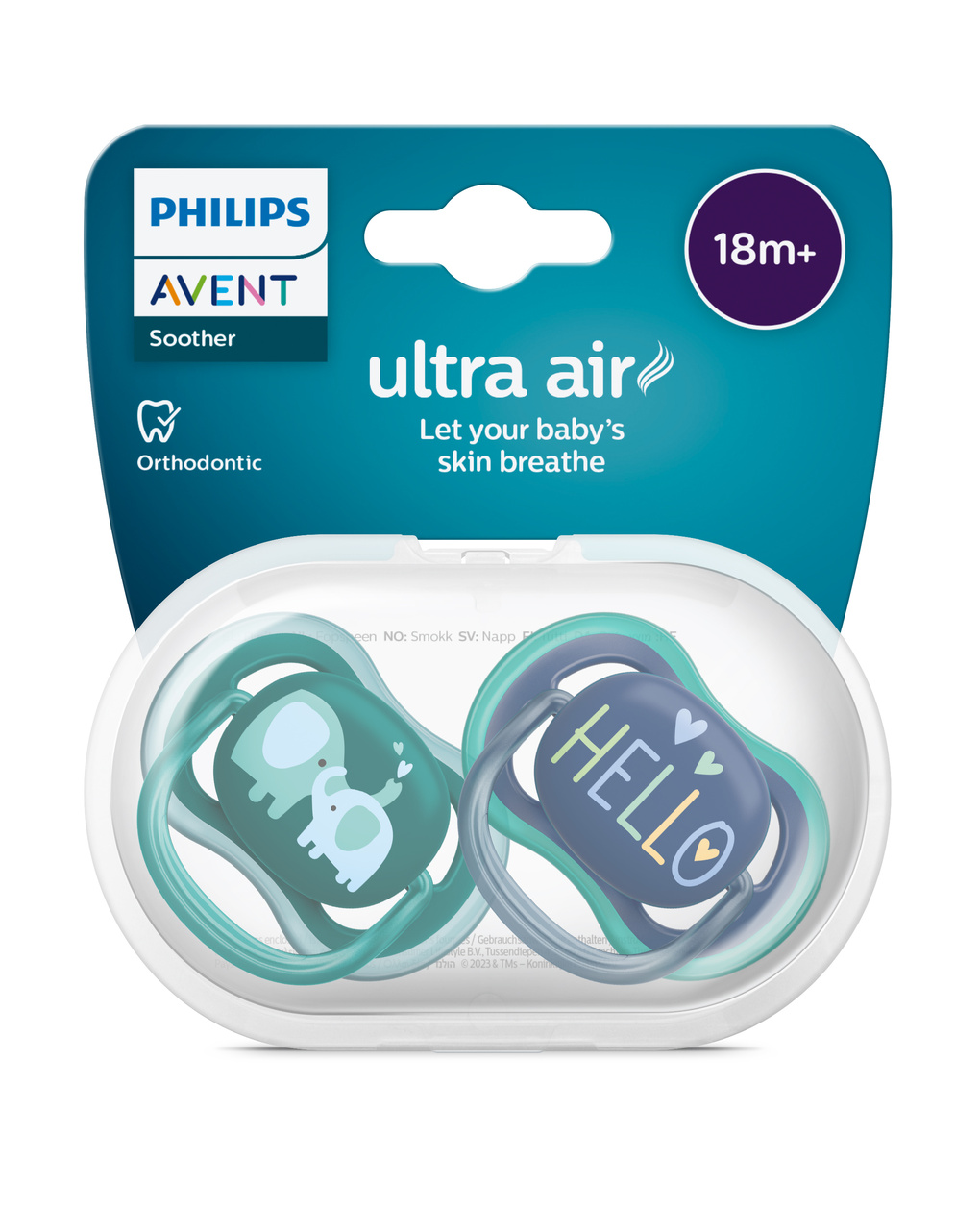 2 ciucci ultra air 18+ mesi colore verde/blu - philips avent