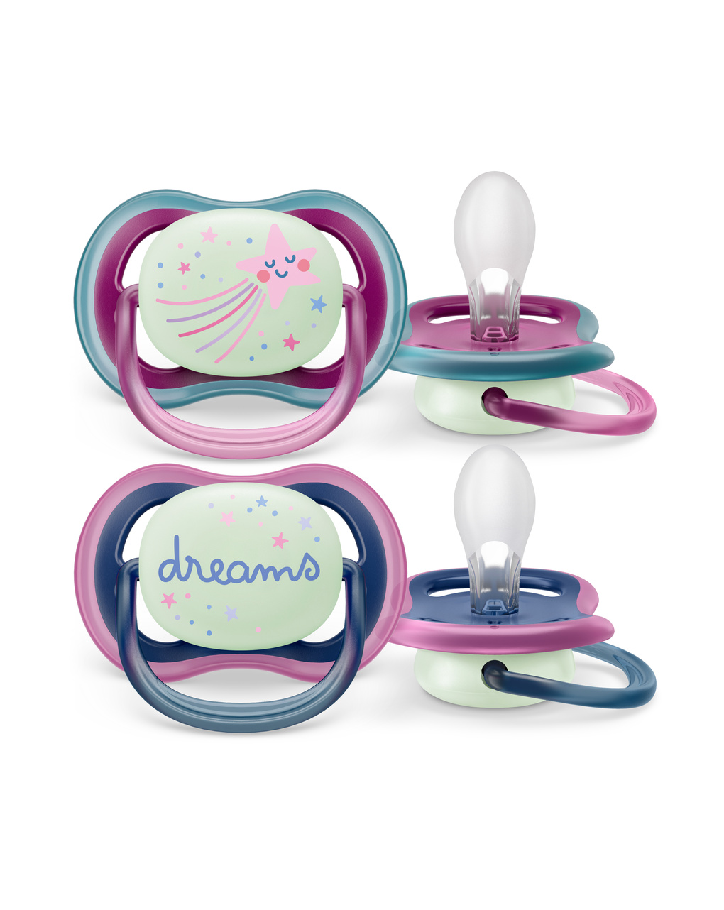 2 ciucci ultra air night time 6-18 mesi decorazione stella/dreams - philips avent