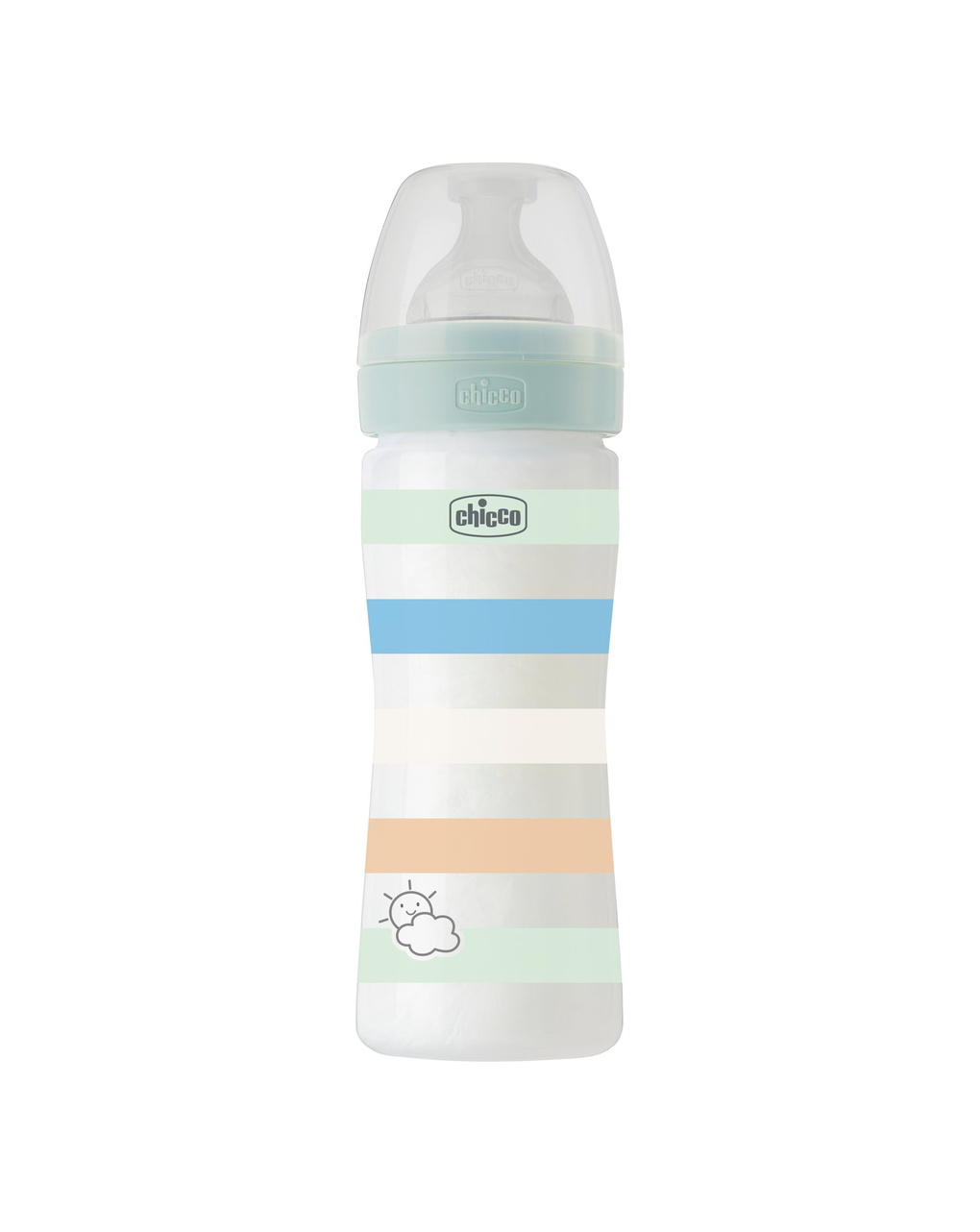 Biberon benessere 250ml flusso medio in plastica verde azzurro - chicco