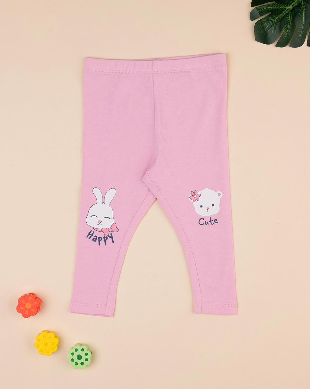 Leggings rosa bimba con stampa