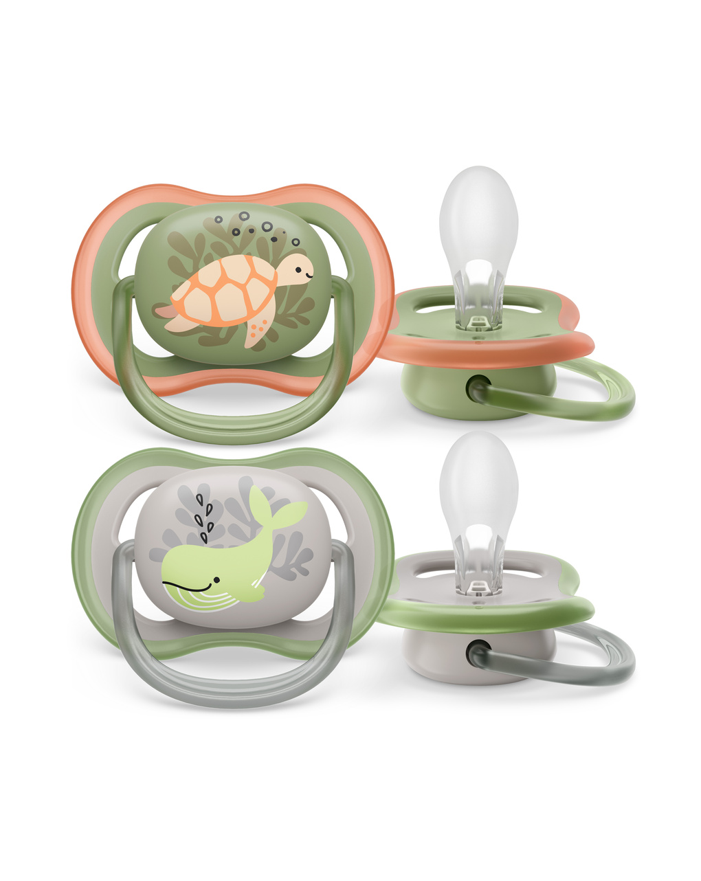 2 ciucci ultra air 6-18 mesi colore verde/grigio - philips avent