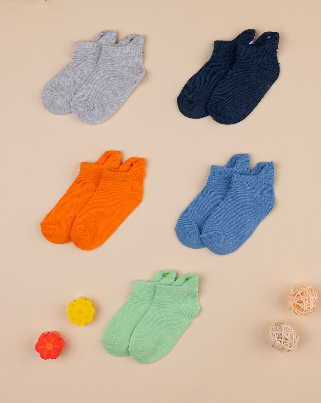 Pack 5 calze bimbo con ricamo