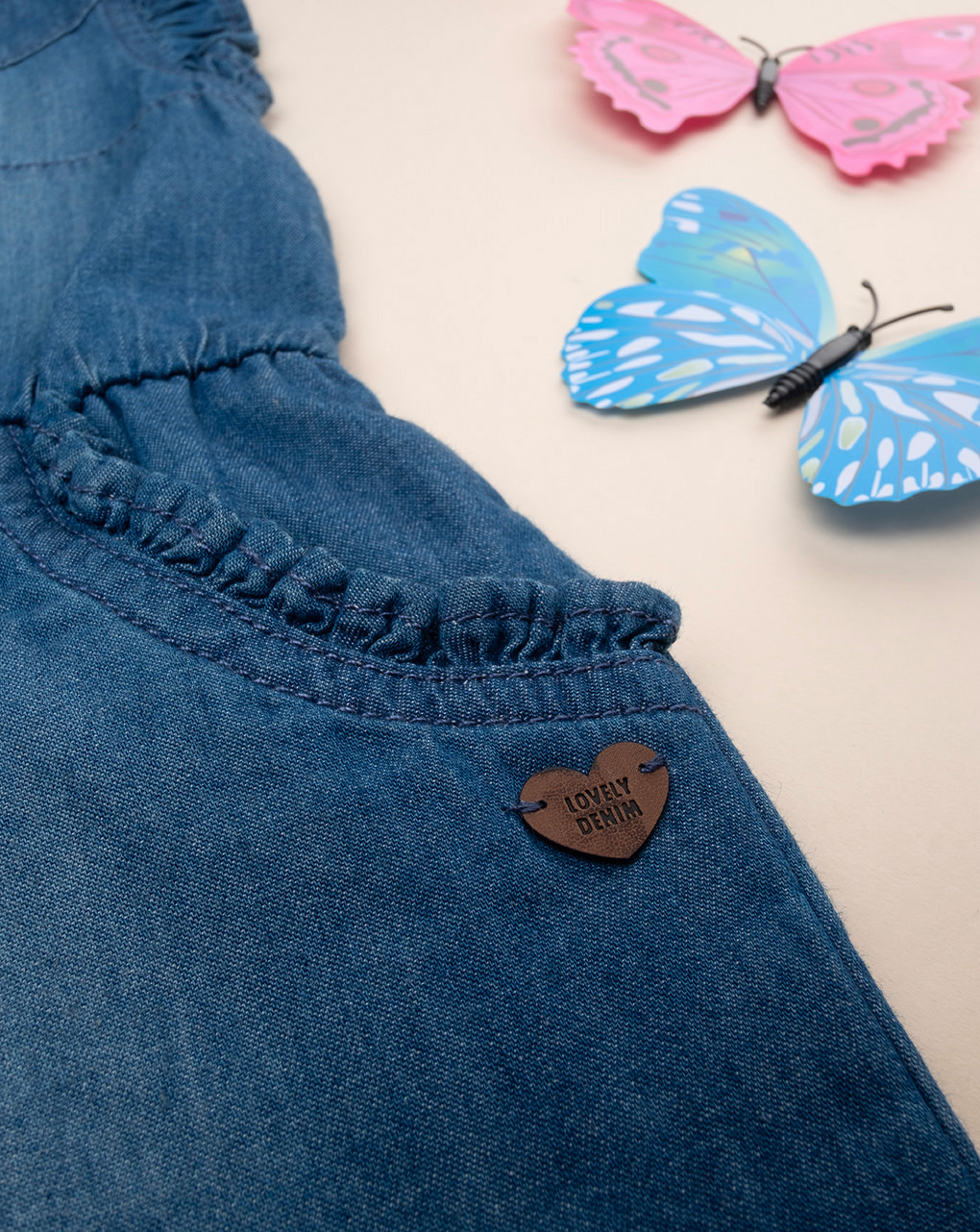 Tuta corta denim bimba