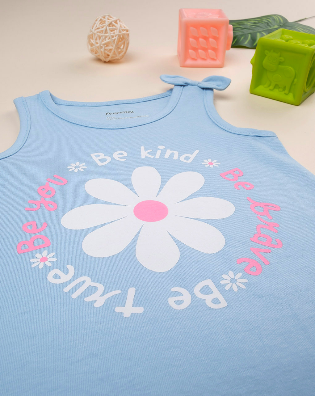 Canotta azzurra bimba "margherita"