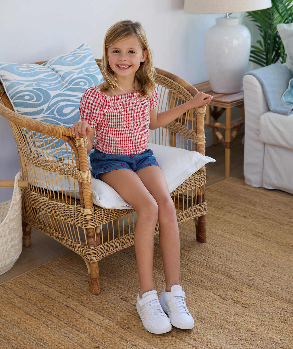 Camicia vichy con punto smock