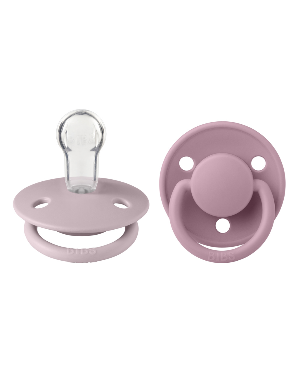 Set 2 ciucci de lux tettarella tonda in silicone 0-36 mesi - colore dusky lilac / heather - bibs
