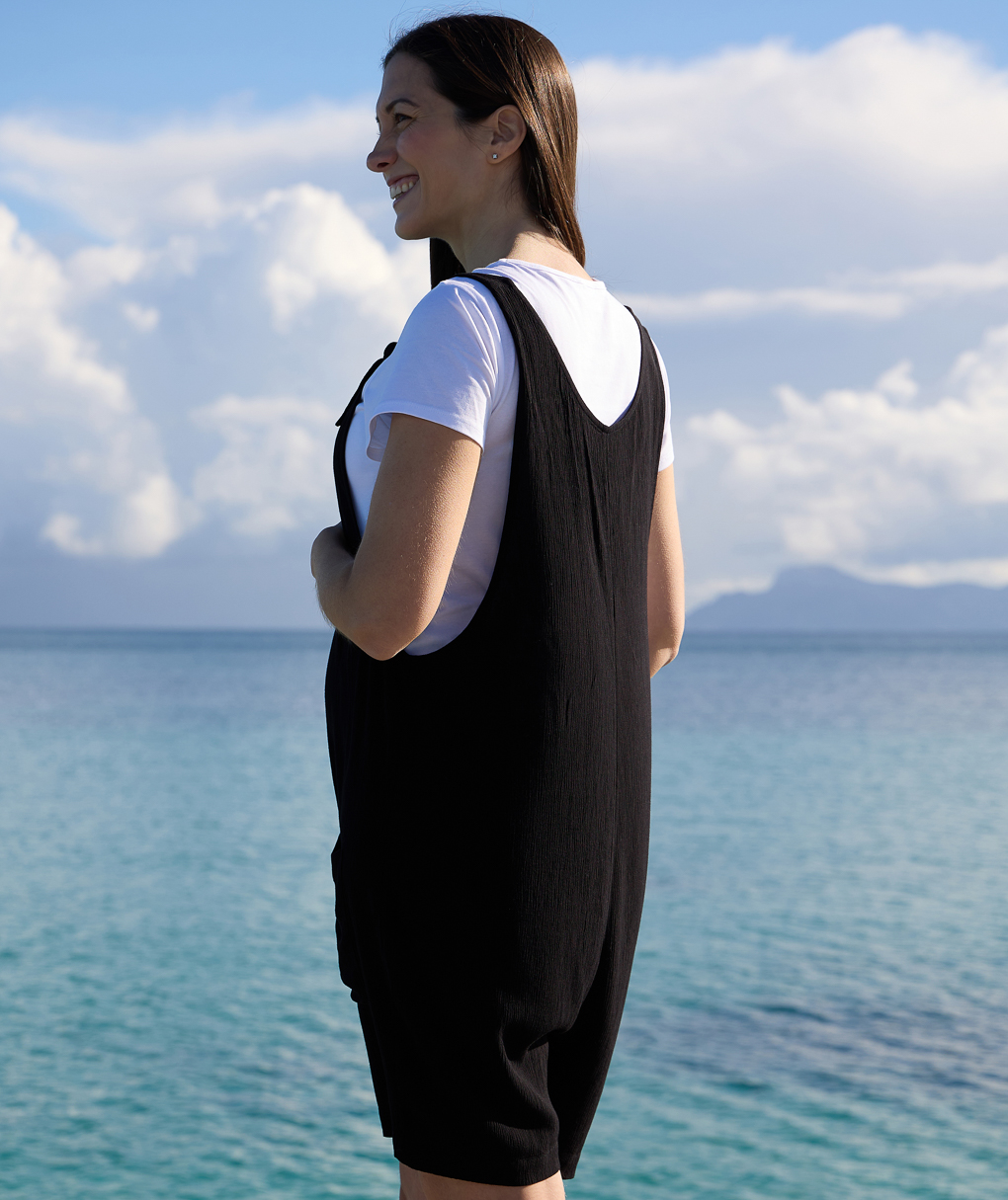 Completo premaman allattamento tuta nera e t-shirt bianca