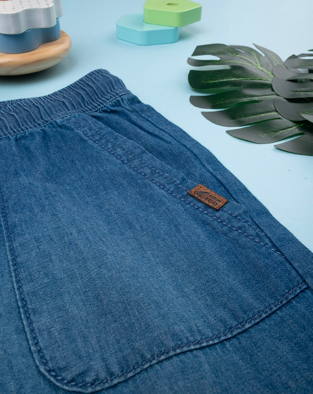 Shorts bambino chambray