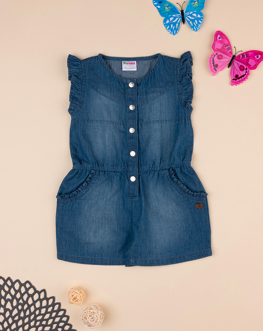 Tuta corta denim bimba