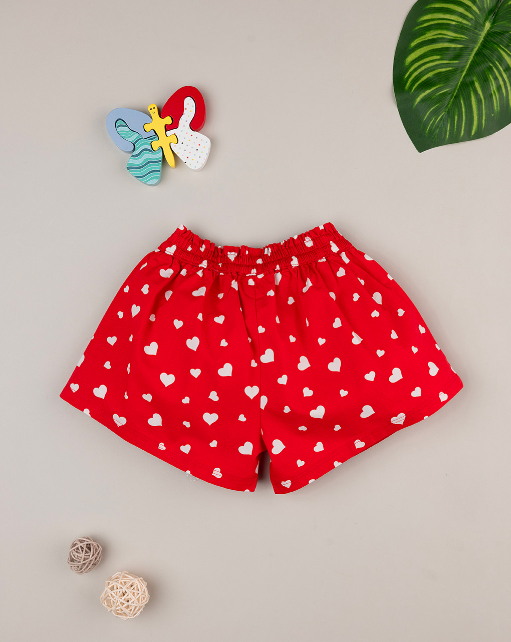 Shorts rossi bimba con allover