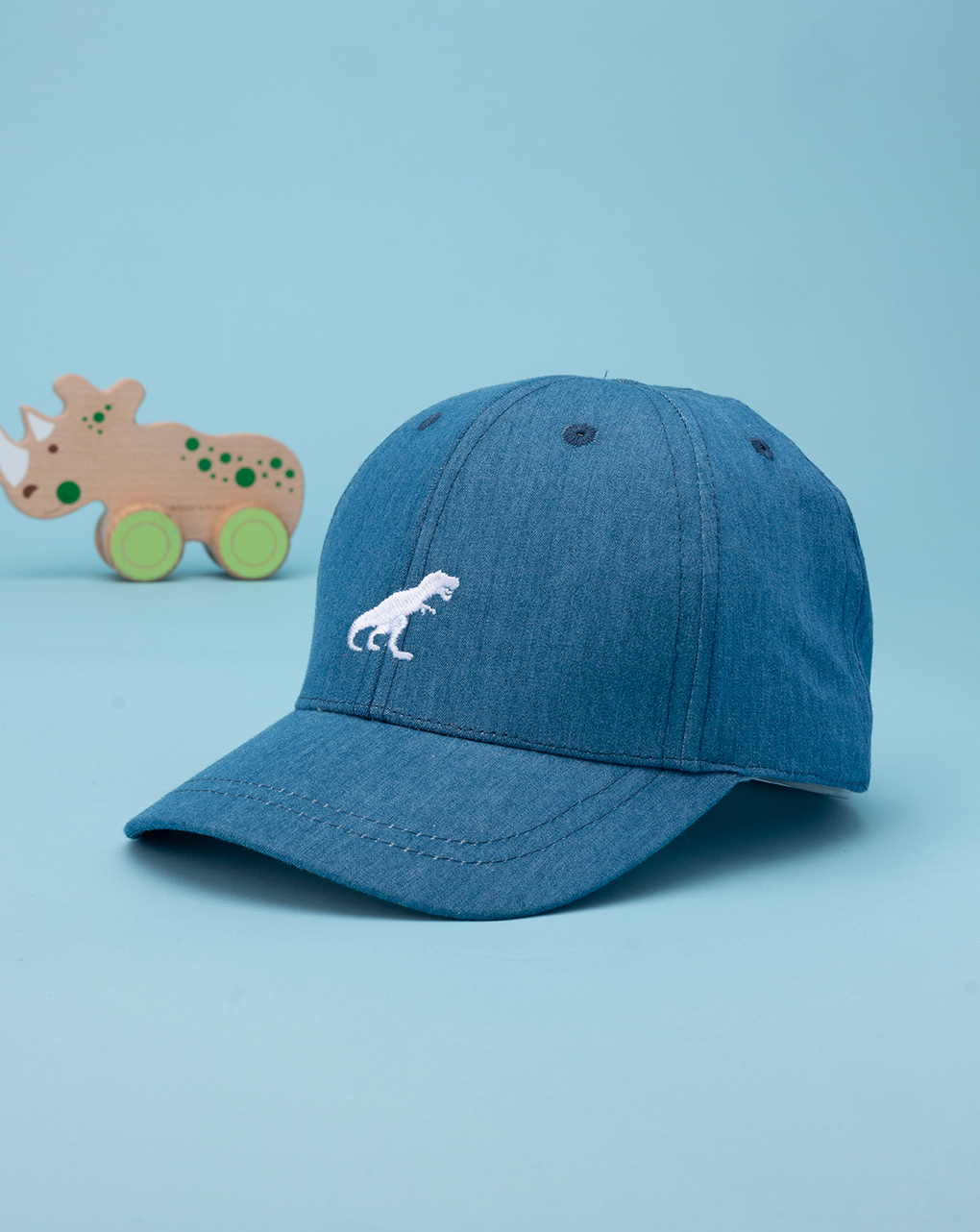 Cappello baseball denim bimbo con ricamo