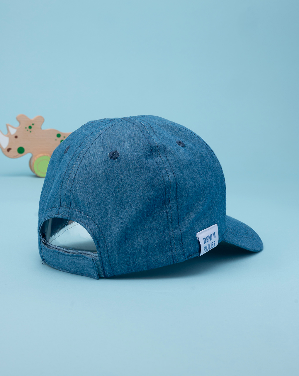 Cappello baseball denim bimbo con ricamo