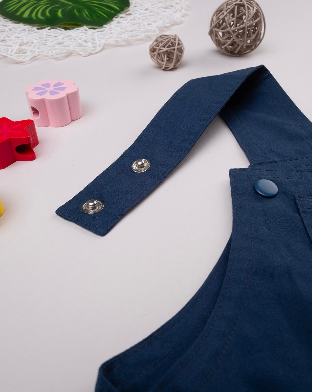 Salopette popeline bimbo blu