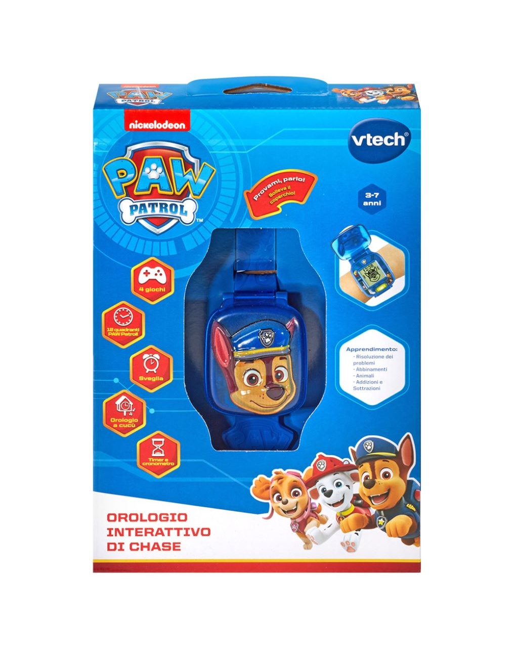 Orologio interattivo di chase 3/7 anni - paw patrol