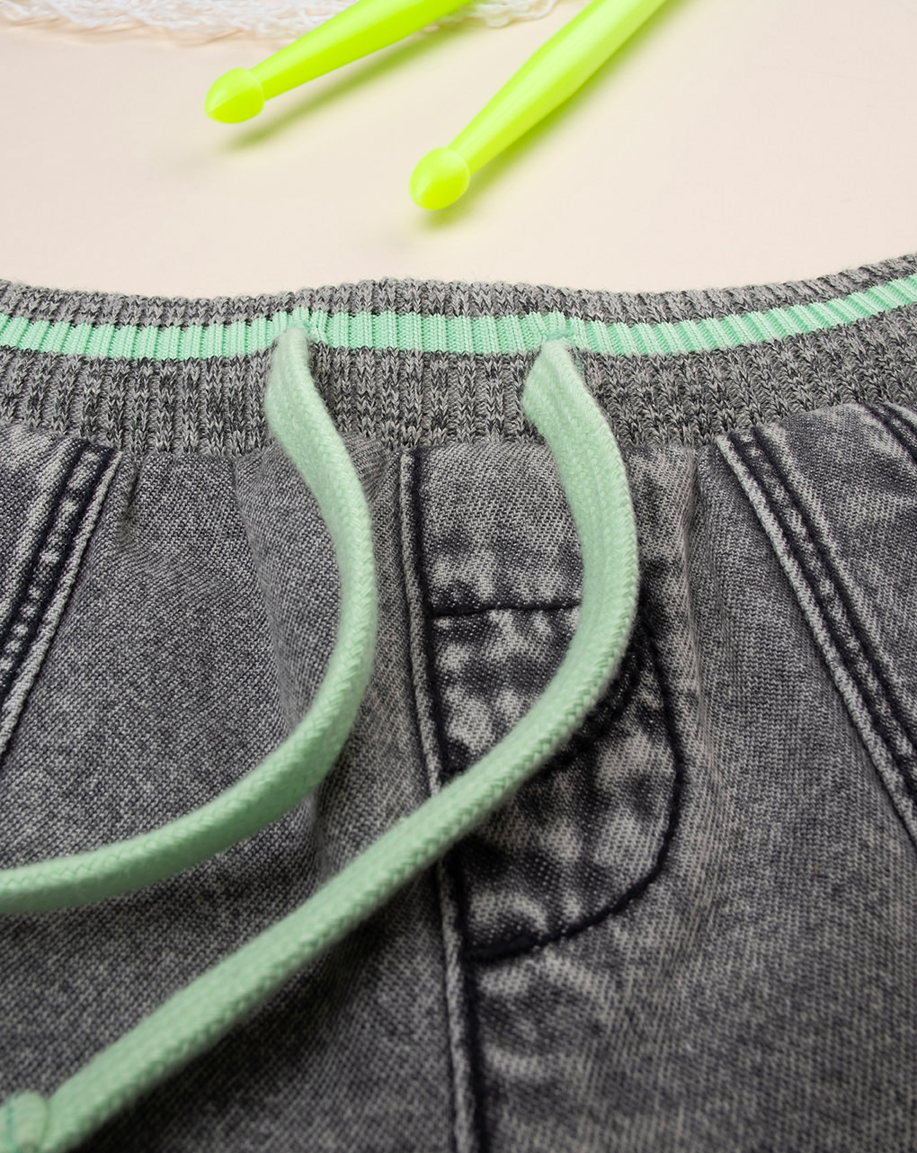 Bermuda bimbo denim grigio