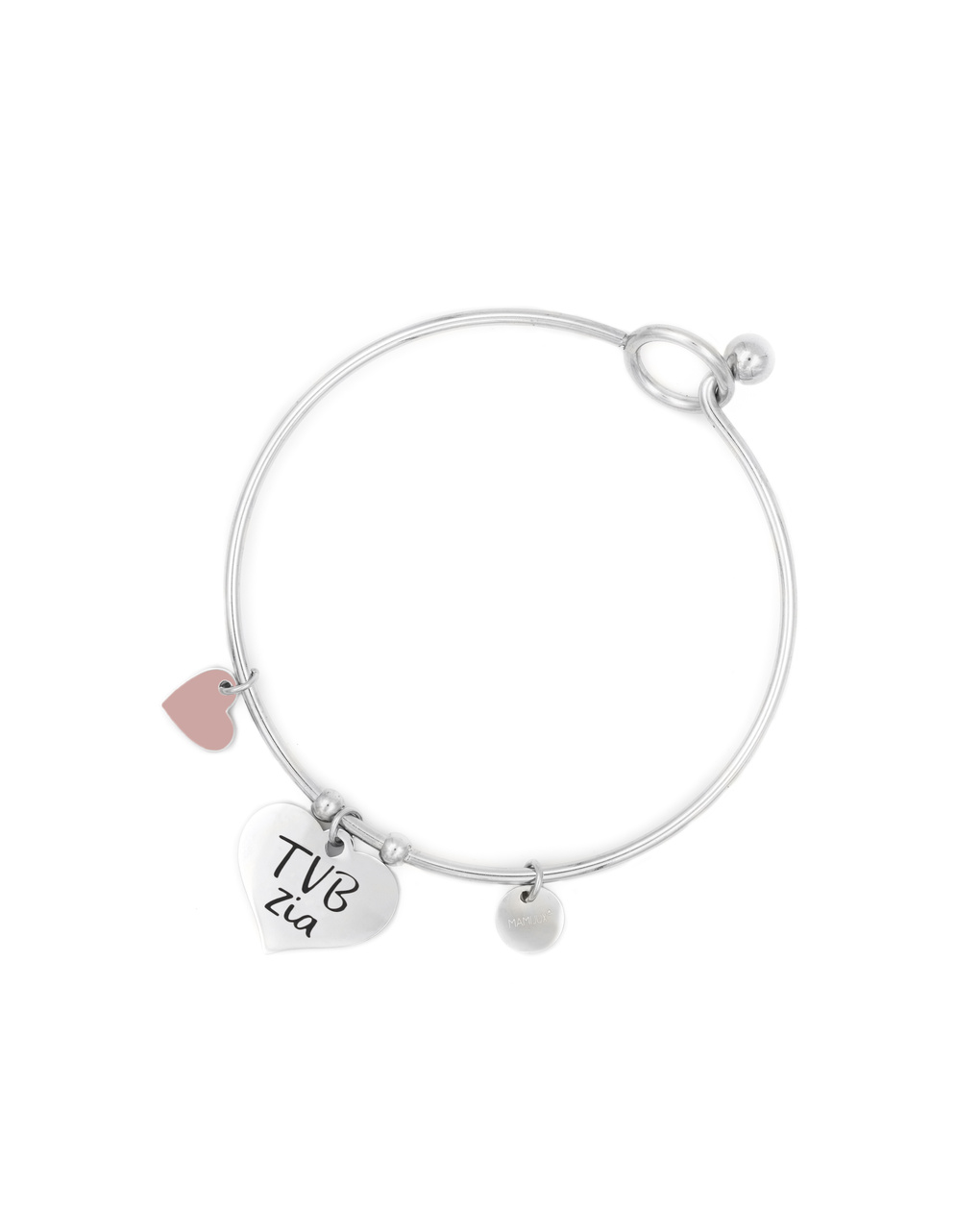Bracciale in acciaio tvb zia ciondolo forma di cuore - mamijux