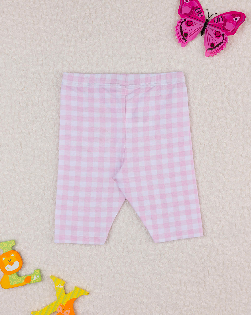 Legging bimba riquadri rosa