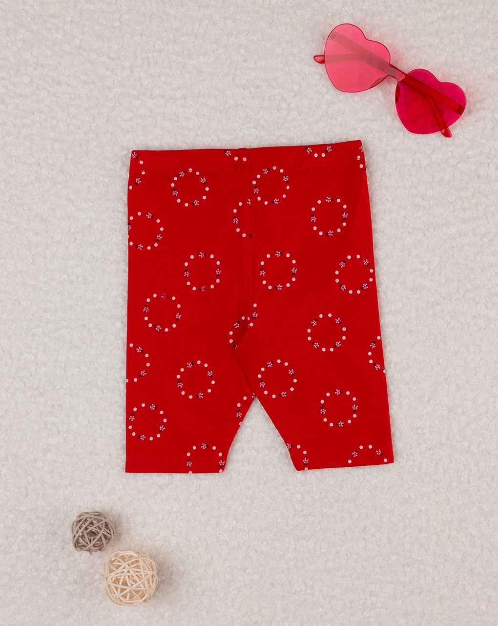 Leggings 3/4 rossi bimba