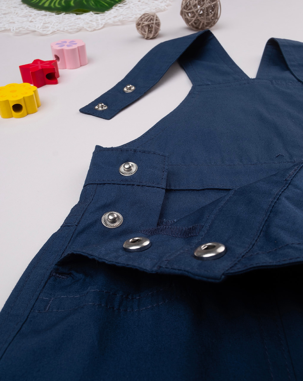 Salopette popeline bimbo blu