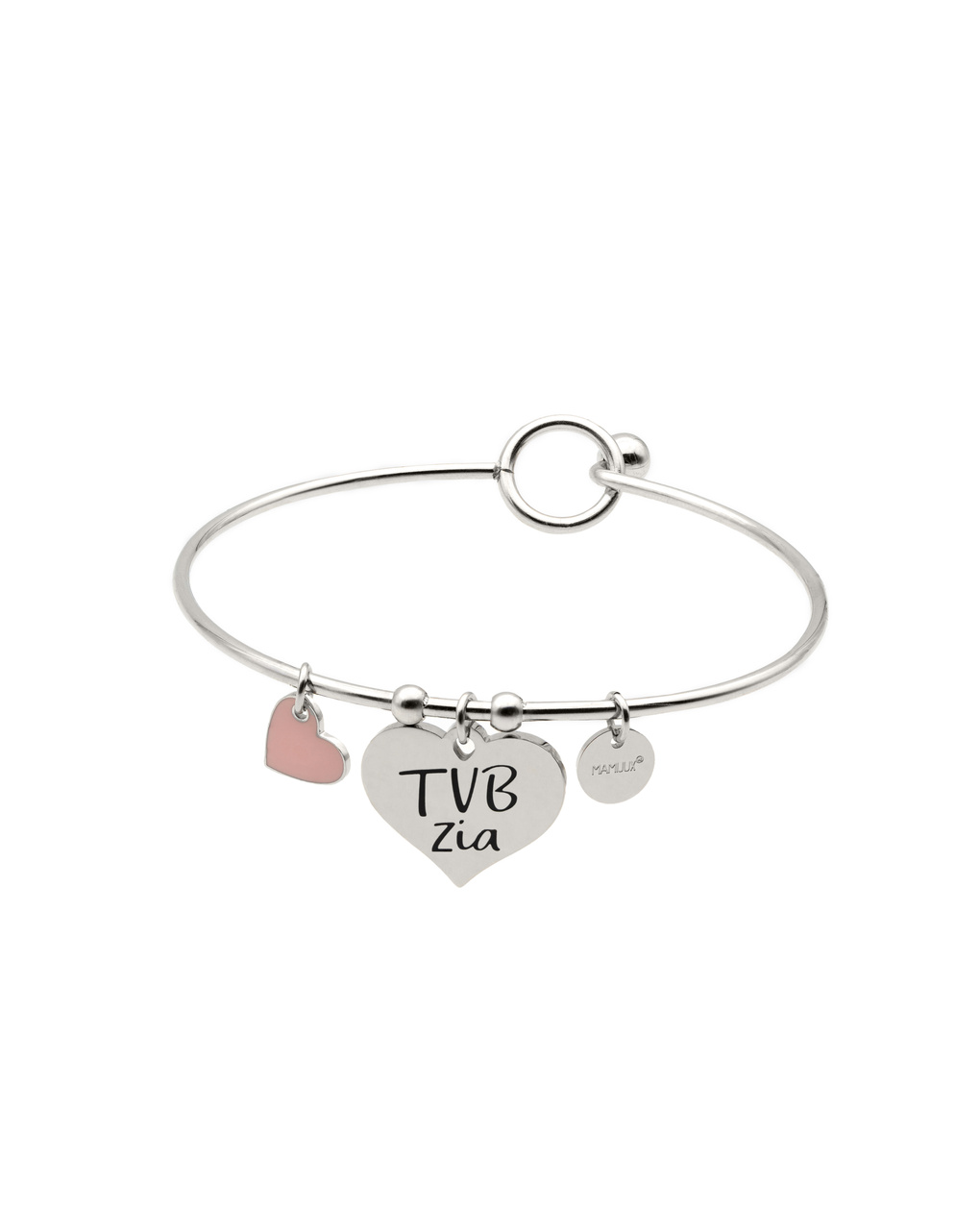 Bracciale in acciaio tvb zia ciondolo forma di cuore - mamijux