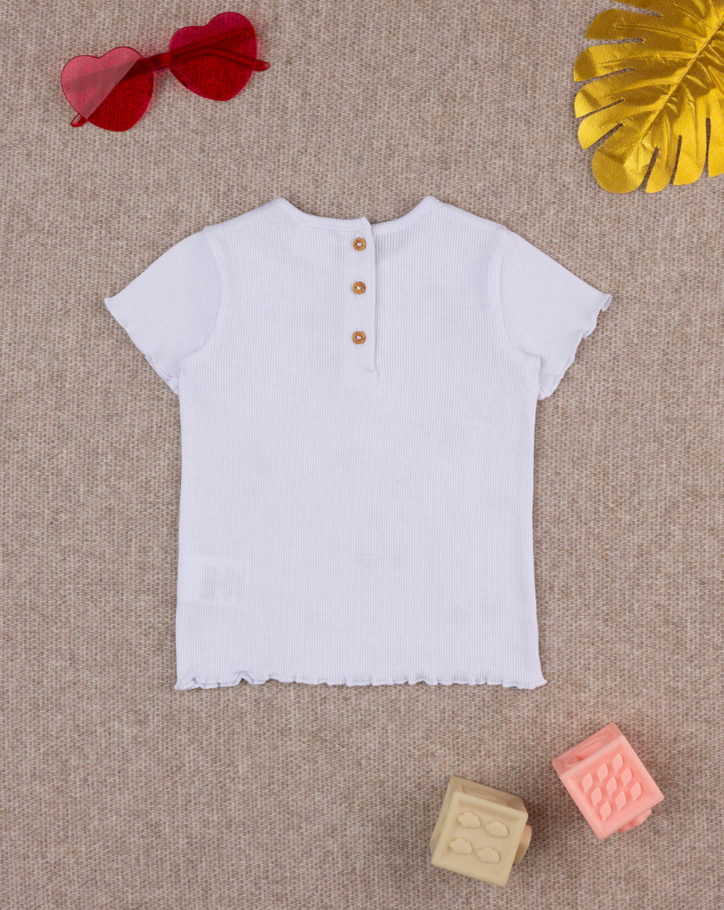 T-shirt bimba bianca stampata