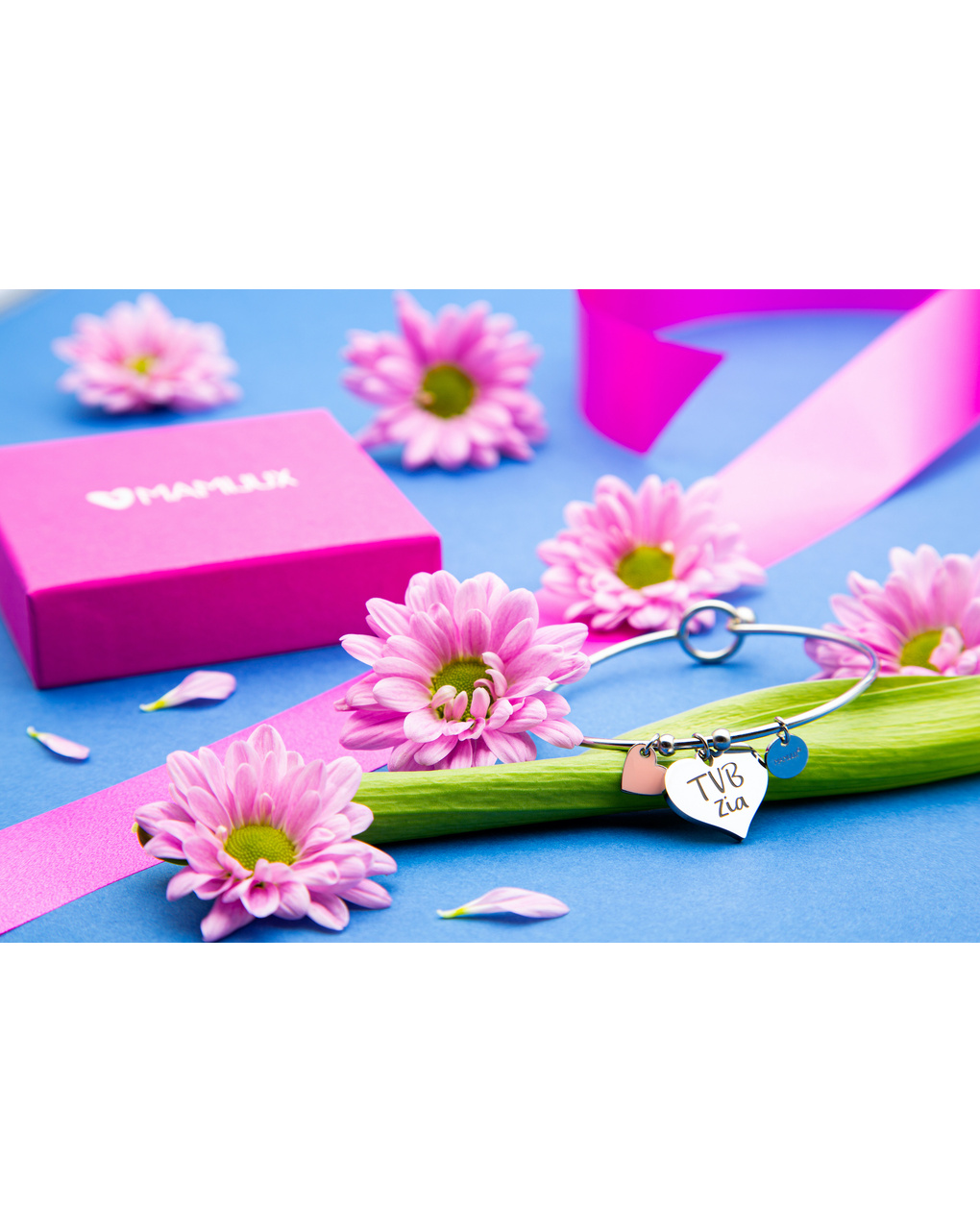 Bracciale in acciaio tvb zia ciondolo forma di cuore - mamijux