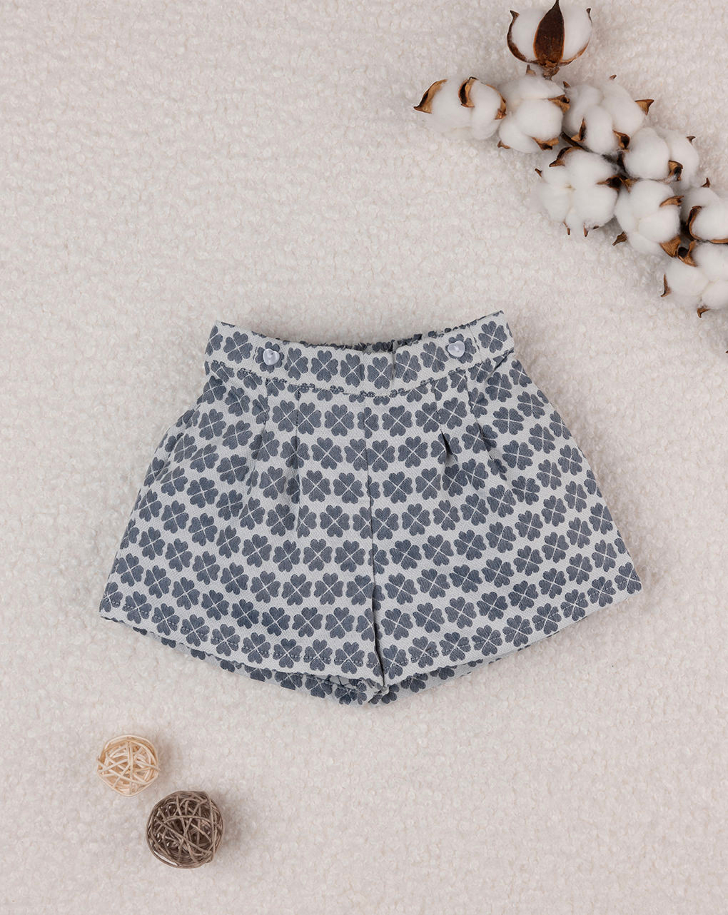 Shorts bambina elegant bianco e blu