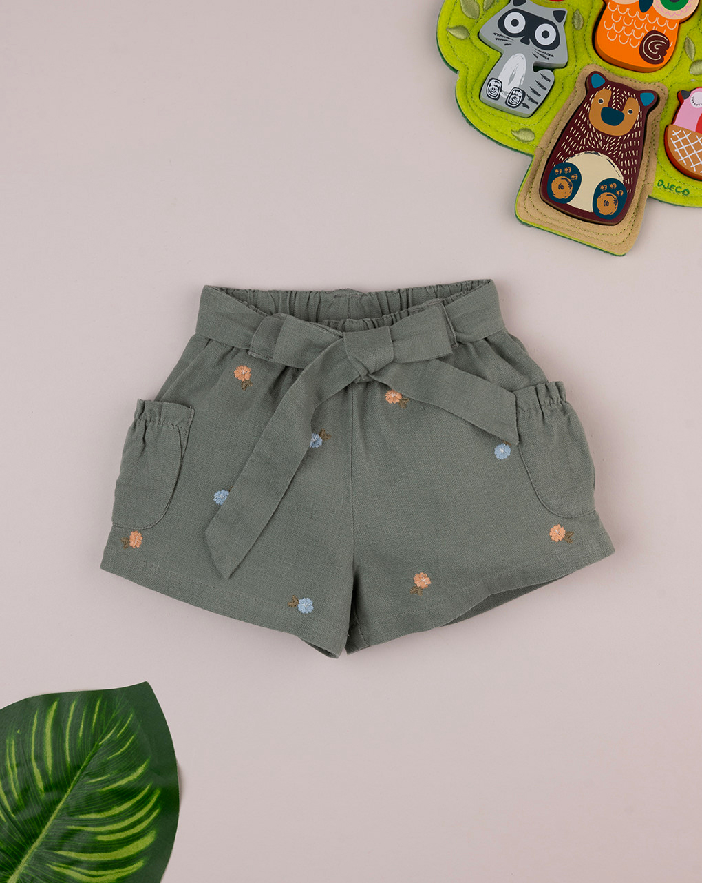 Shorts bimba lino verde