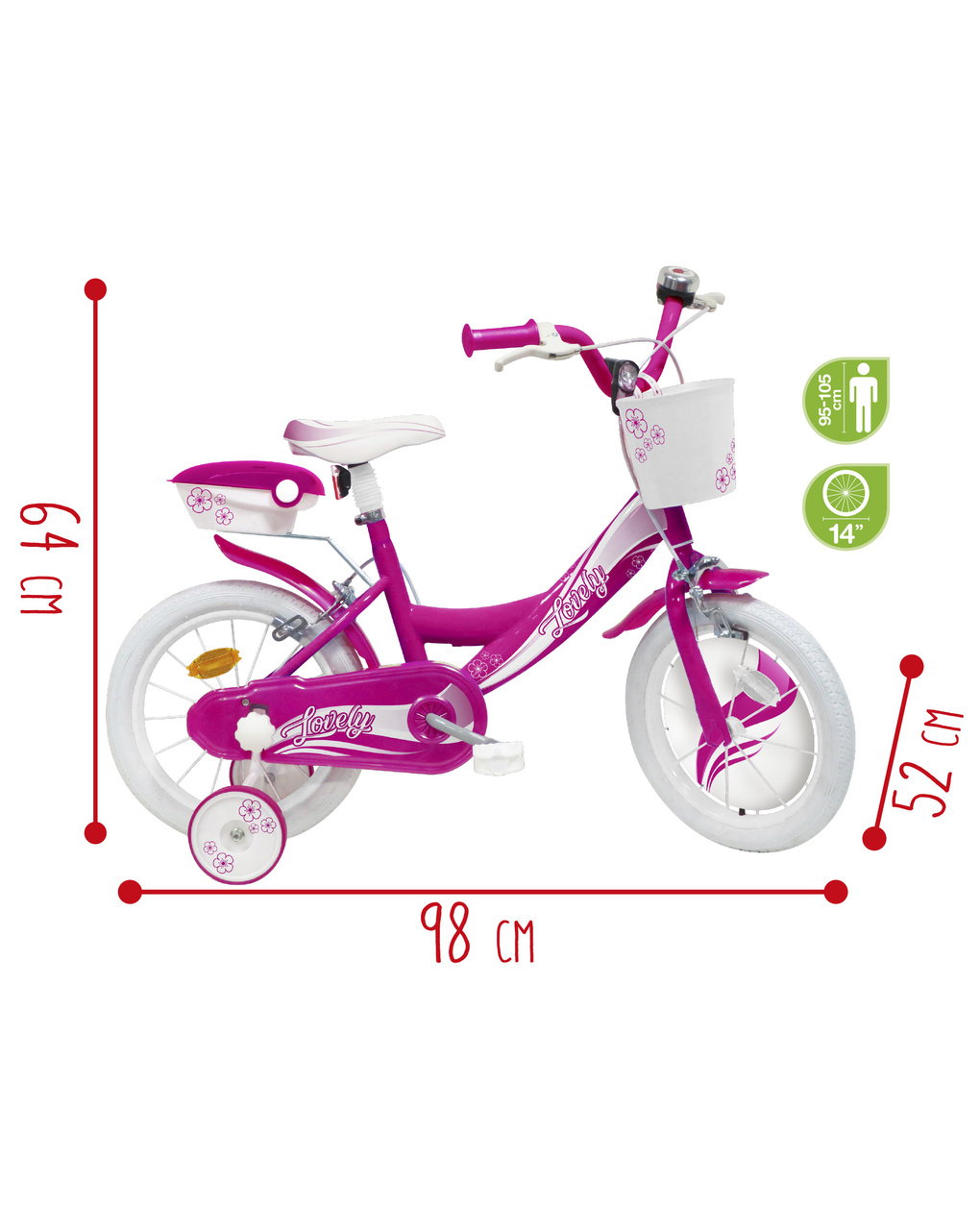 Bicicletta 14'' - fucsia - sun&sport