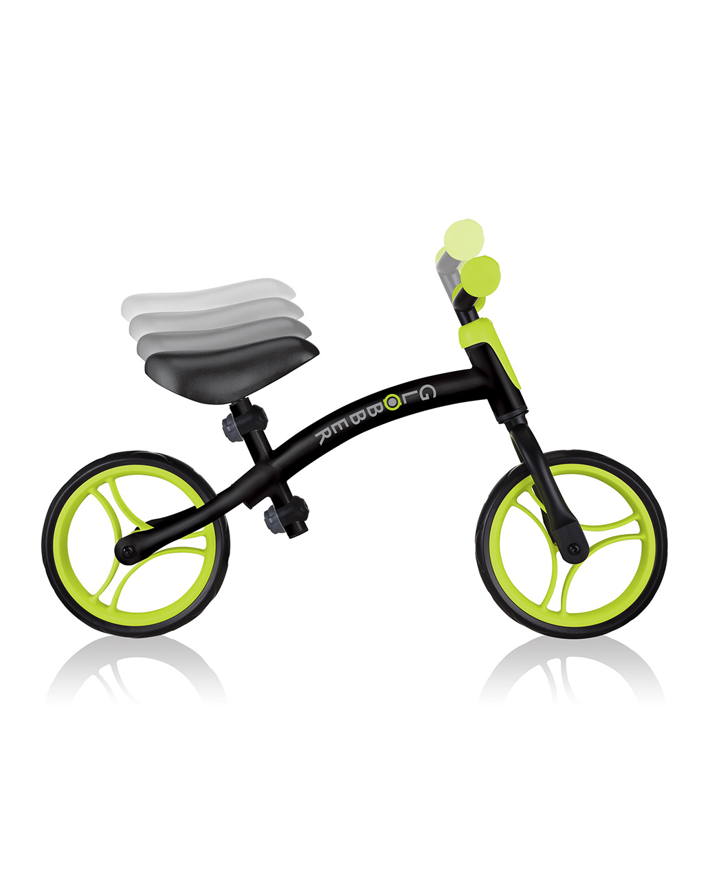 Go bike - nero e verde lime- globber