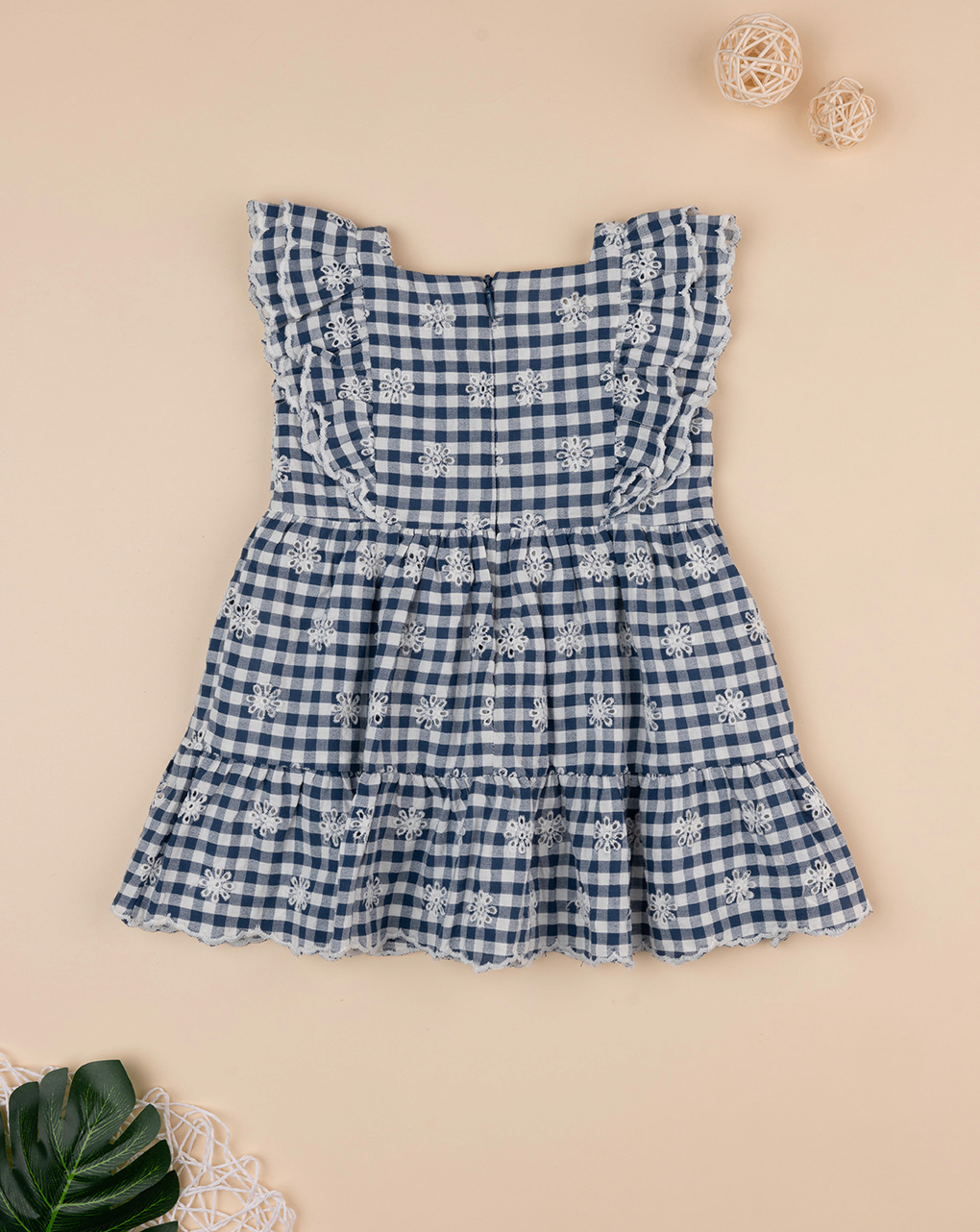 Abito vichy bimba blu