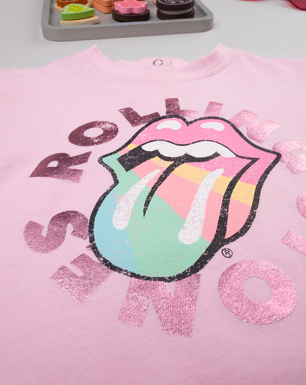 T-shirt bimba rosa stampata