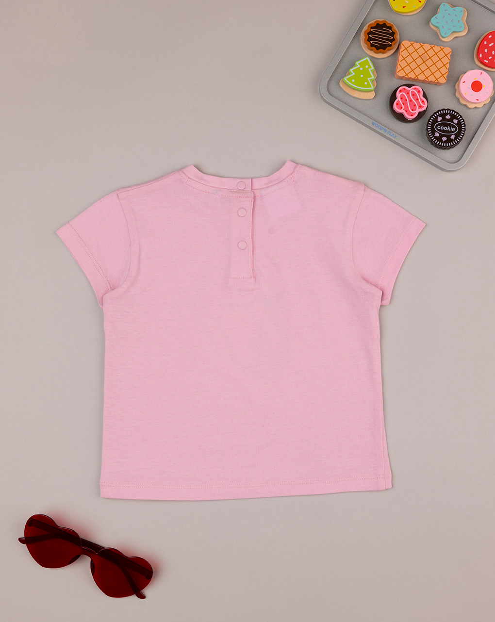 T-shirt bimba rosa stampata