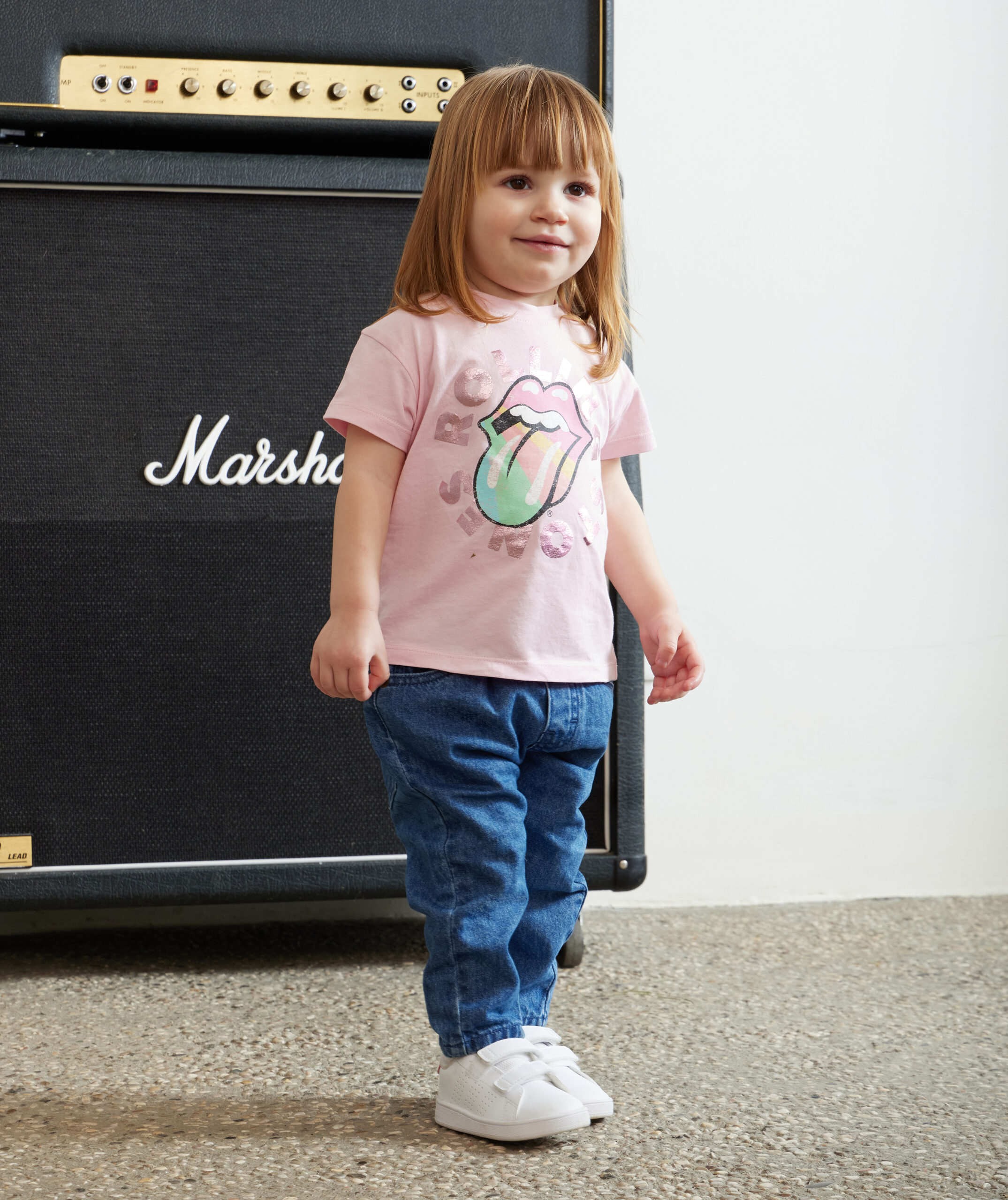 T-shirt bimba rosa stampata