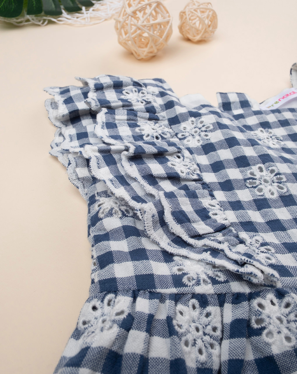 Abito vichy bimba blu