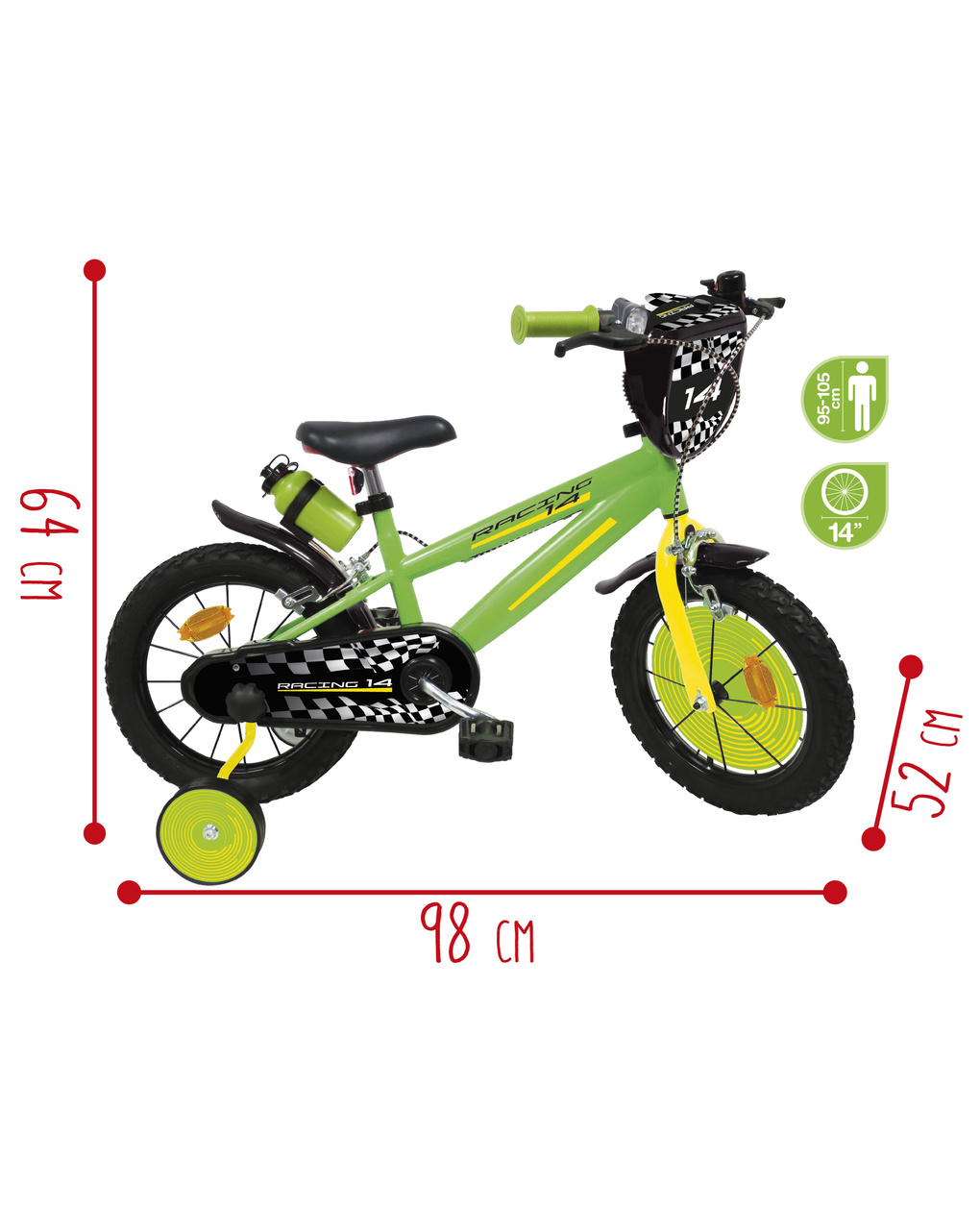 Bicicletta 14'' - verde - sun&sport