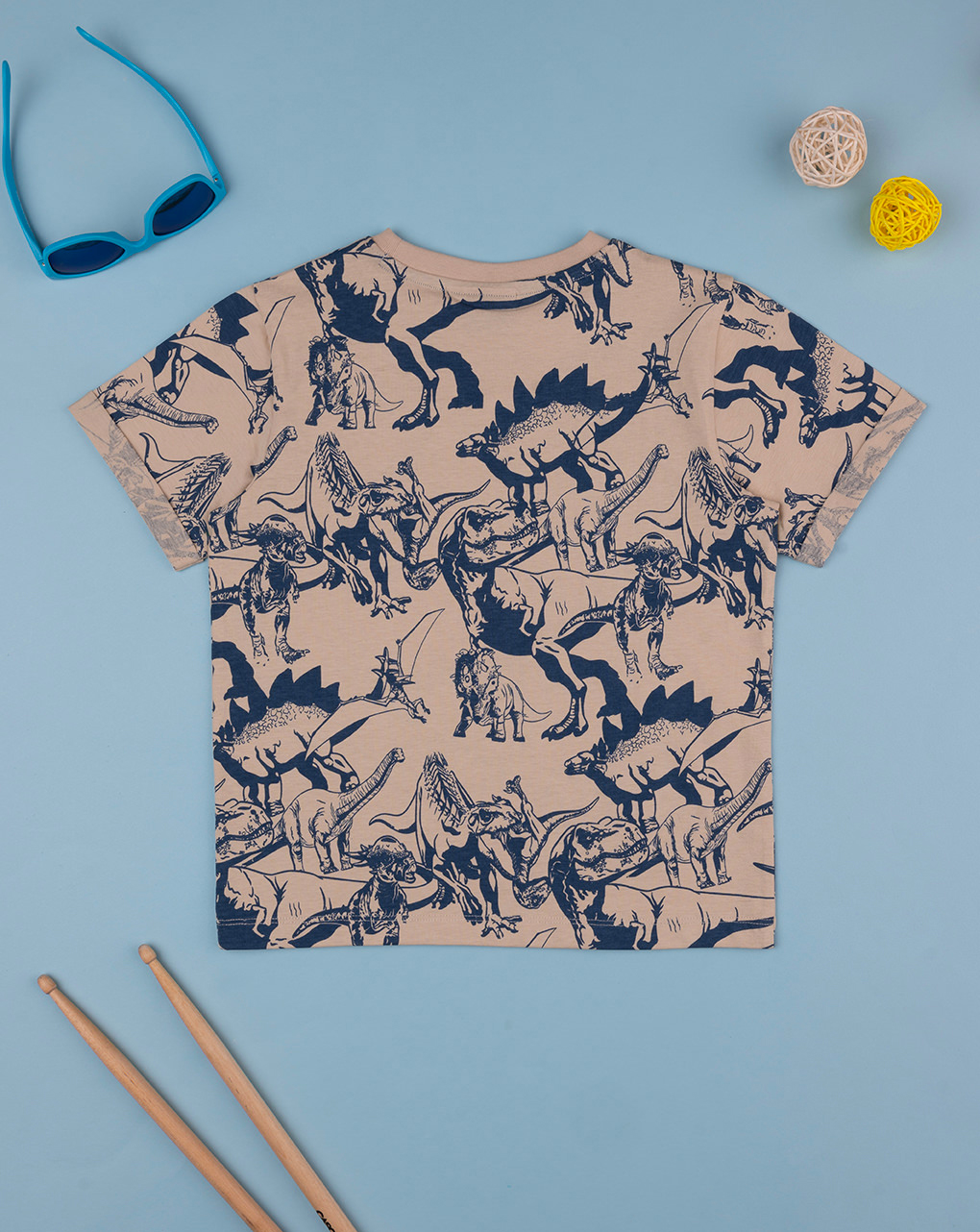 T-shirt beige maniche corte bambino "jurassic"