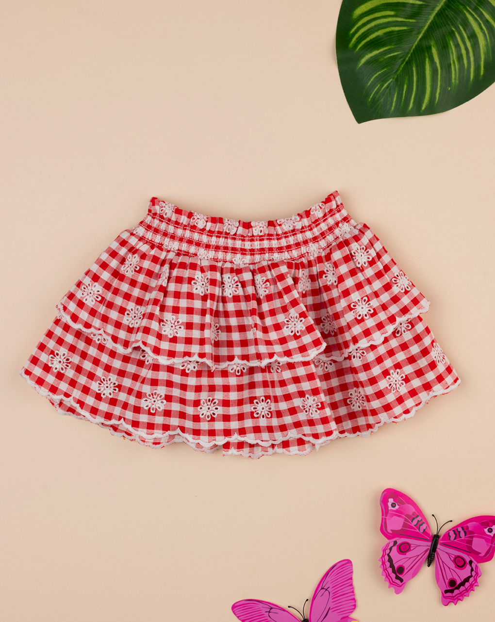 Gonna vichy bimba rossa